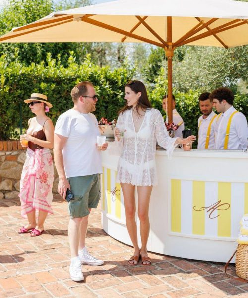 bespoke customization pool party in Tuscany for wedding